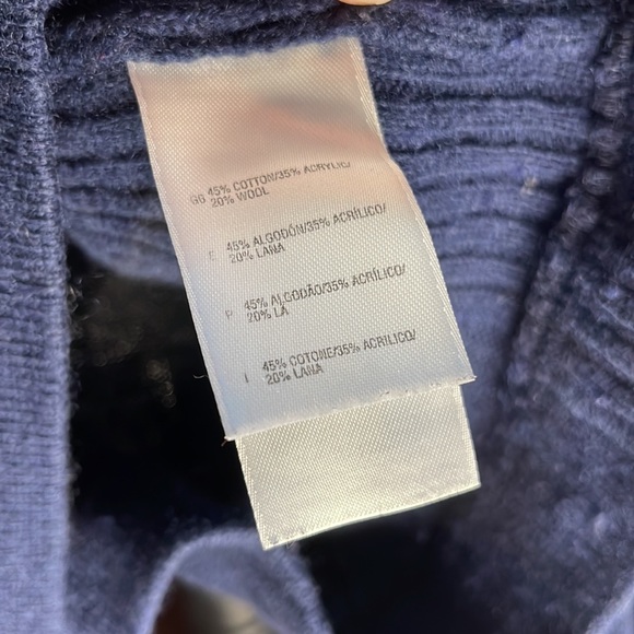 The North Face mens wool blend medium navy sweater - Picture 5 of 6